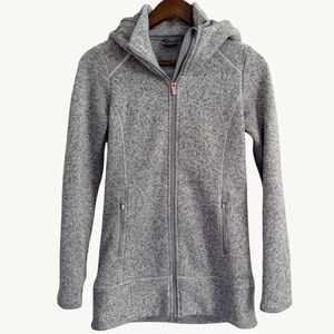 Athleta CYA Stronger Fleece Heathered Gray Hooded Jacket Womens Size XS